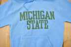 Vintage 1980s Michigan State University Collegiate Hoodie  NCAA Sweatshirt  Sportswear  Americana  Michigan State Spartans