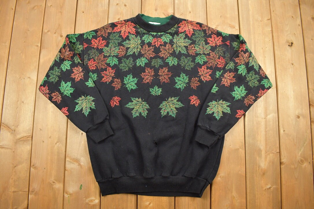 Vintage 1990s All Over Print Floral Print Crewneck