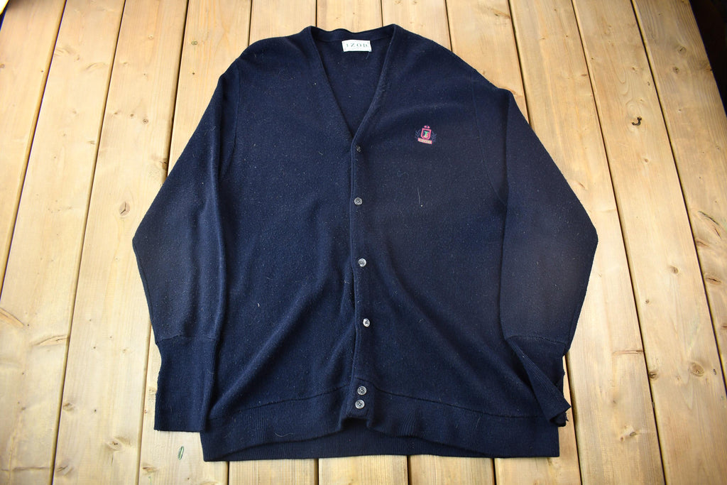 Vintage 1980s IZOD Knit Cardigan Sweater