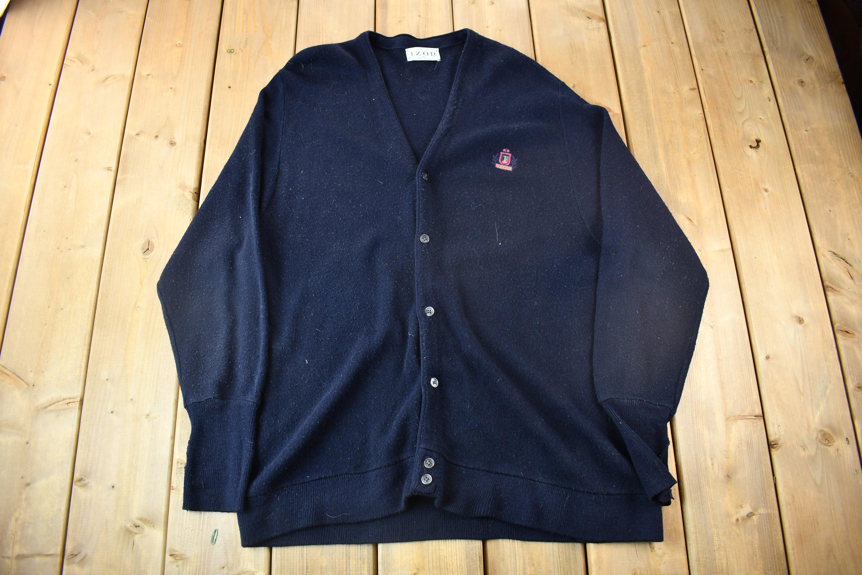 Vintage 1980s IZOD Knit Cardigan Sweater