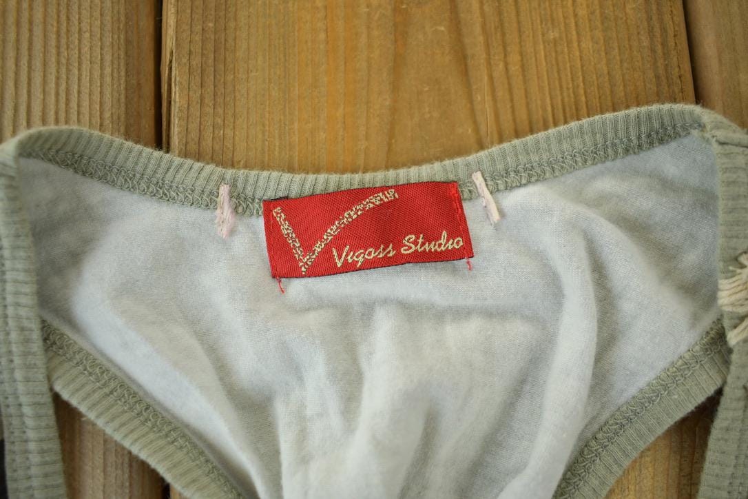 Vintage 1990s Vigoss Studio Women's Crown Graphic Camo Tank Top