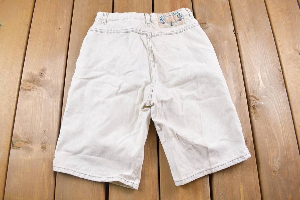 Vintage 1990s Bonjour White Jean Shorts 26 x 10