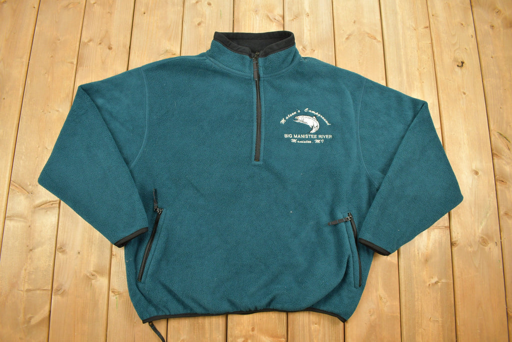 Vintage 1990s Big Manistee River Fleece Zip Up Sweater