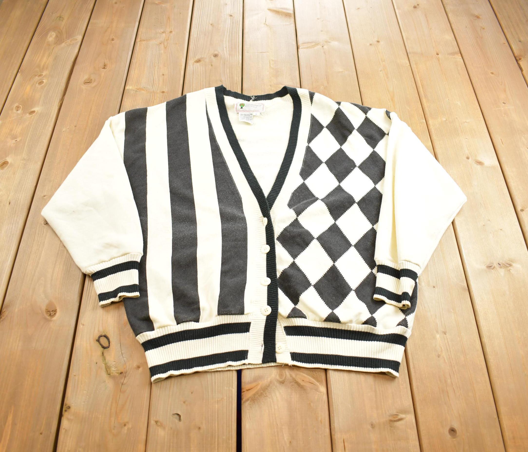 Vintage 1990s Ms. Organically Grown Knit Cardigan Sweater