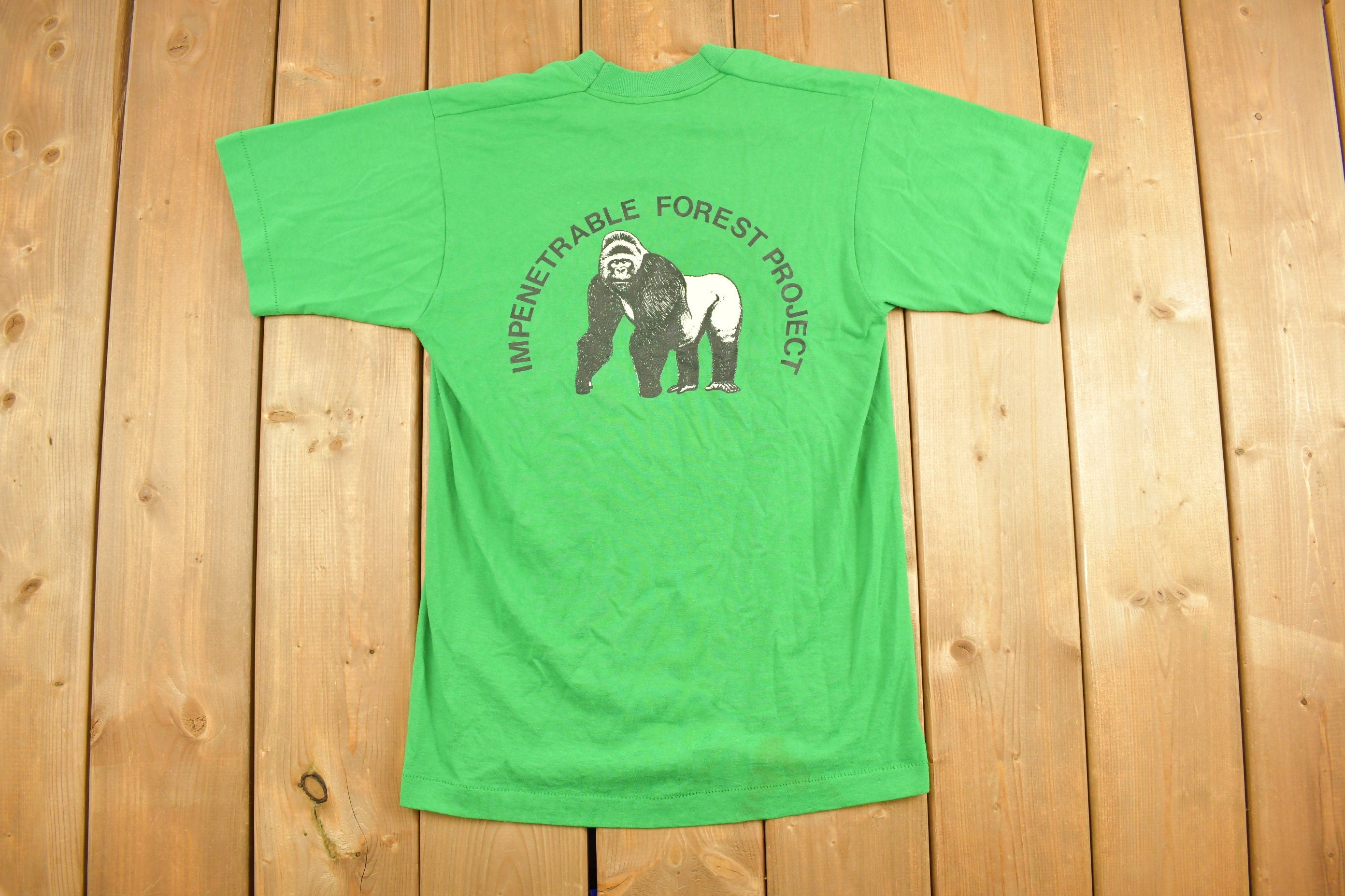 Vintage 1990s Save The Gorilla Uganda Graphic T-Shirt Made In USA