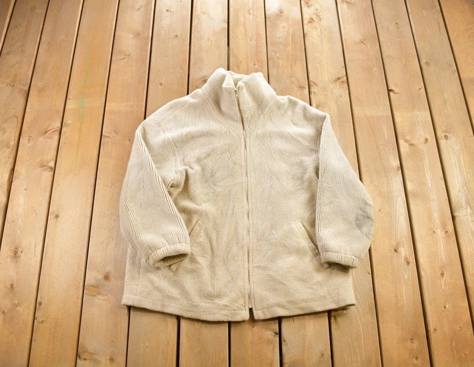 Vintage 1990s Forecaster Sport White Fleece Sweater