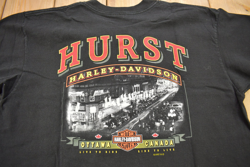 Vintage 1997 Hurst Harley Davidson Ottawa Canada T-Shirt