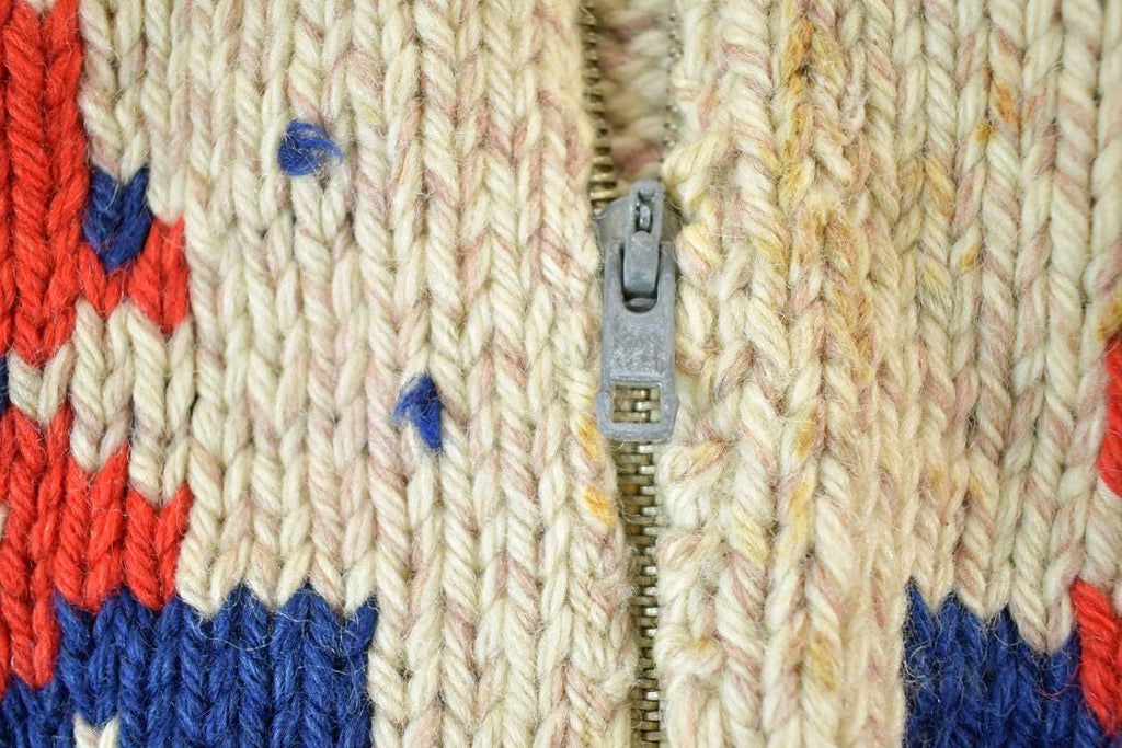 Vintage 1960s Marching Band Wool Knit Full Zip Sweater Youth S
