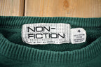 Vintage 1990s Non Fiction Green Crewneck Sweatshirt Made In Canada