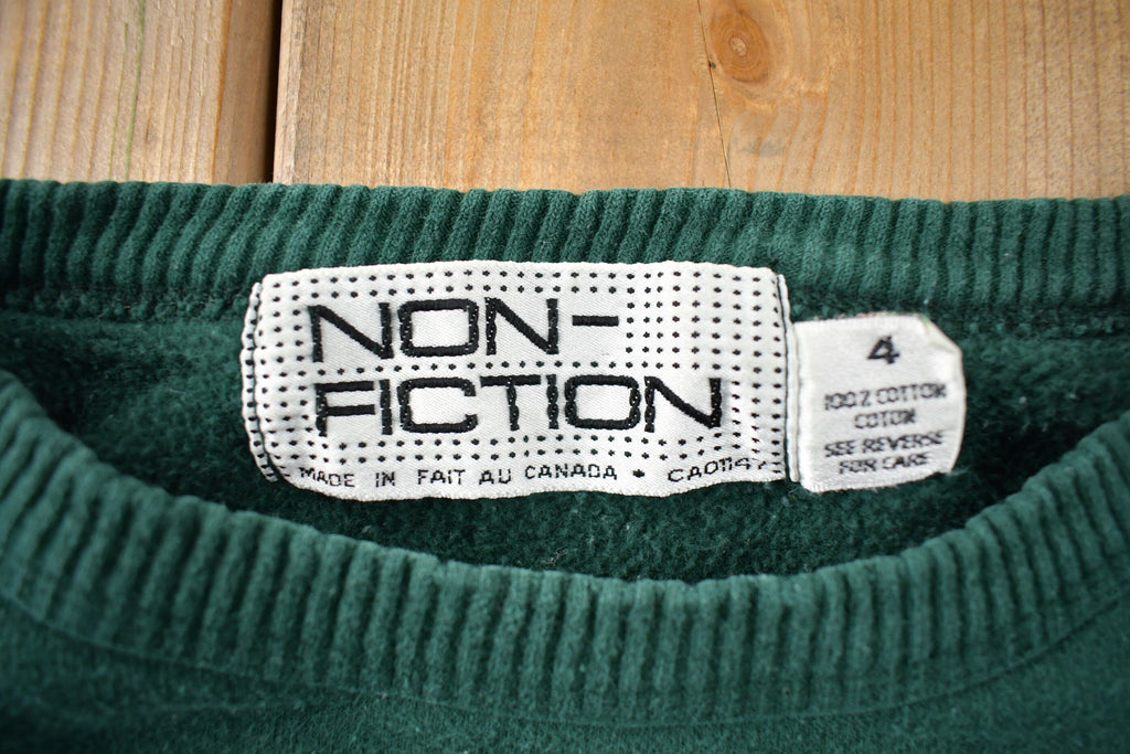 Vintage 1990s Non Fiction Green Crewneck Sweatshirt Made In Canada