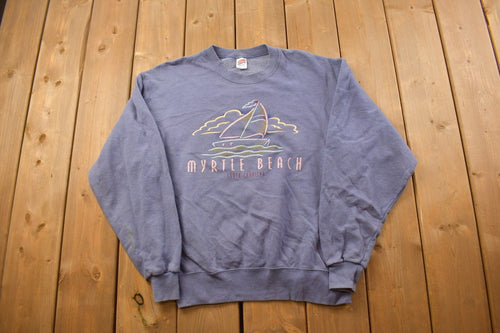 Vintage 1990s Myrtle Beach Travel Crewneck Sweatshirt / 90s Crewneck / Souvenir Sweater / Streetwear / Travel And Vacation