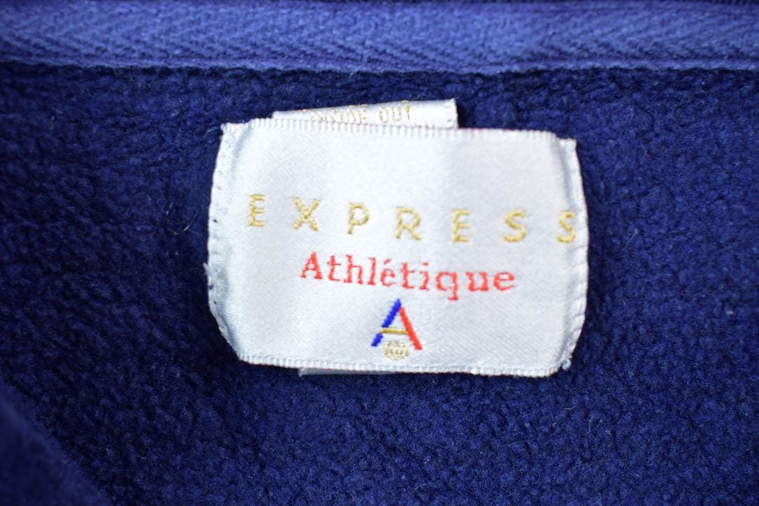Vintage 1990s Express France Sport Quarter Zip Mock Neck Sweatshirt