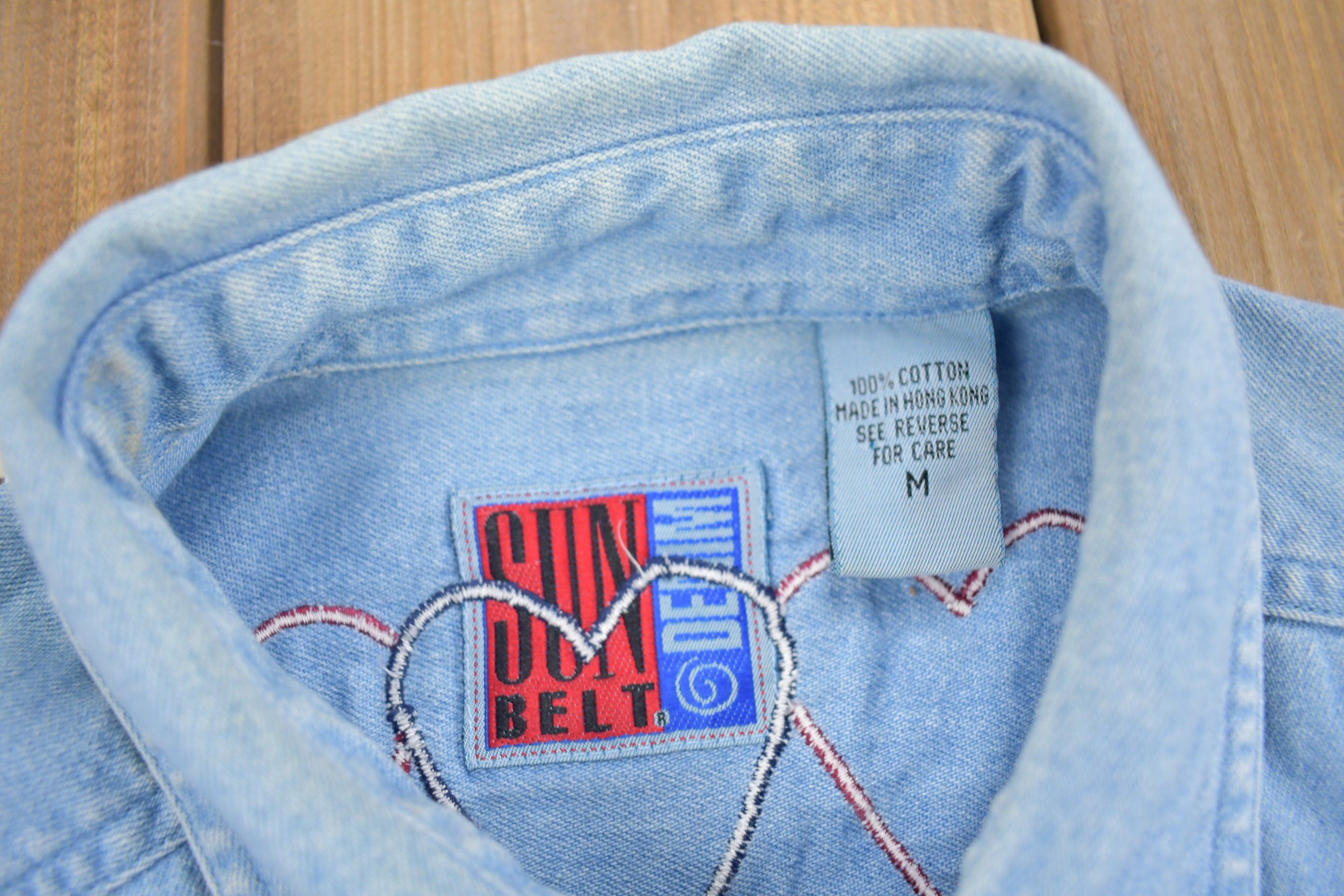 Vintage 1990s Cute Patchwork Denim Button Up Shirt