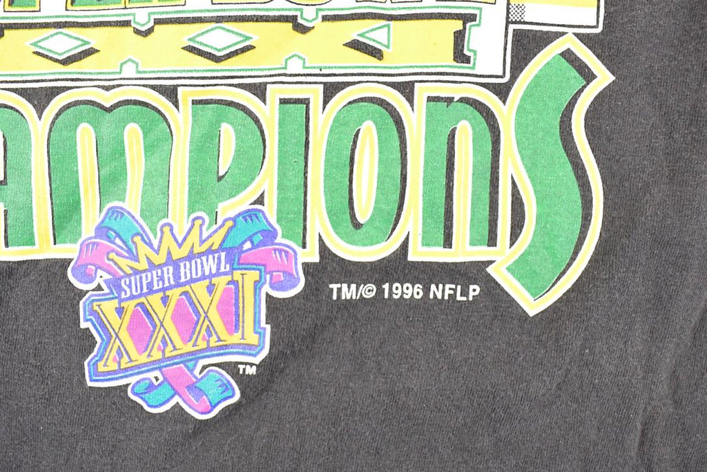 Vintage 1996 Logo 7 Green Bay Packers Super Bowl Champions NFL T-Shirt Men's L