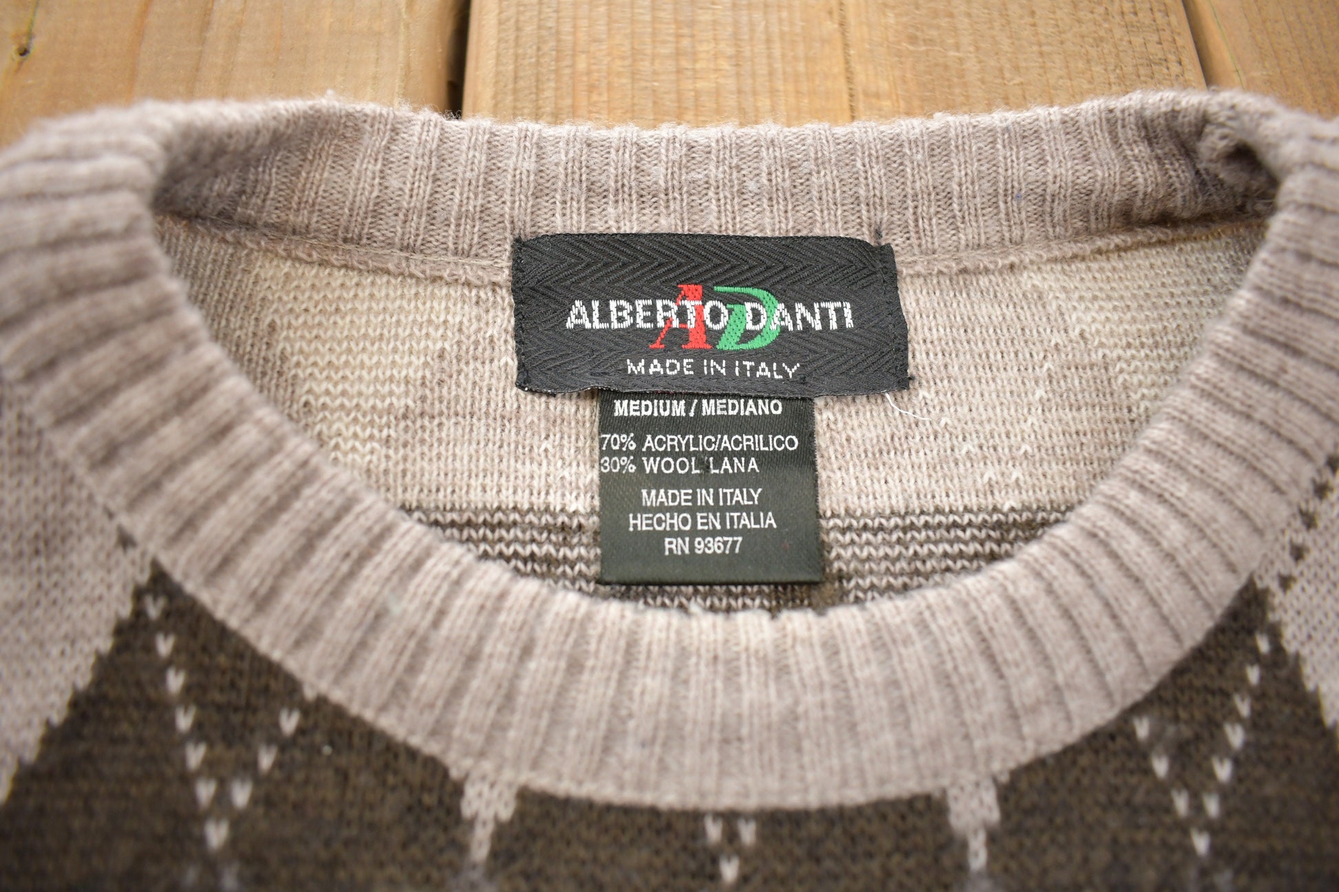 Vintage 1990s Alberto Danti Knit Crewneck Sweater /