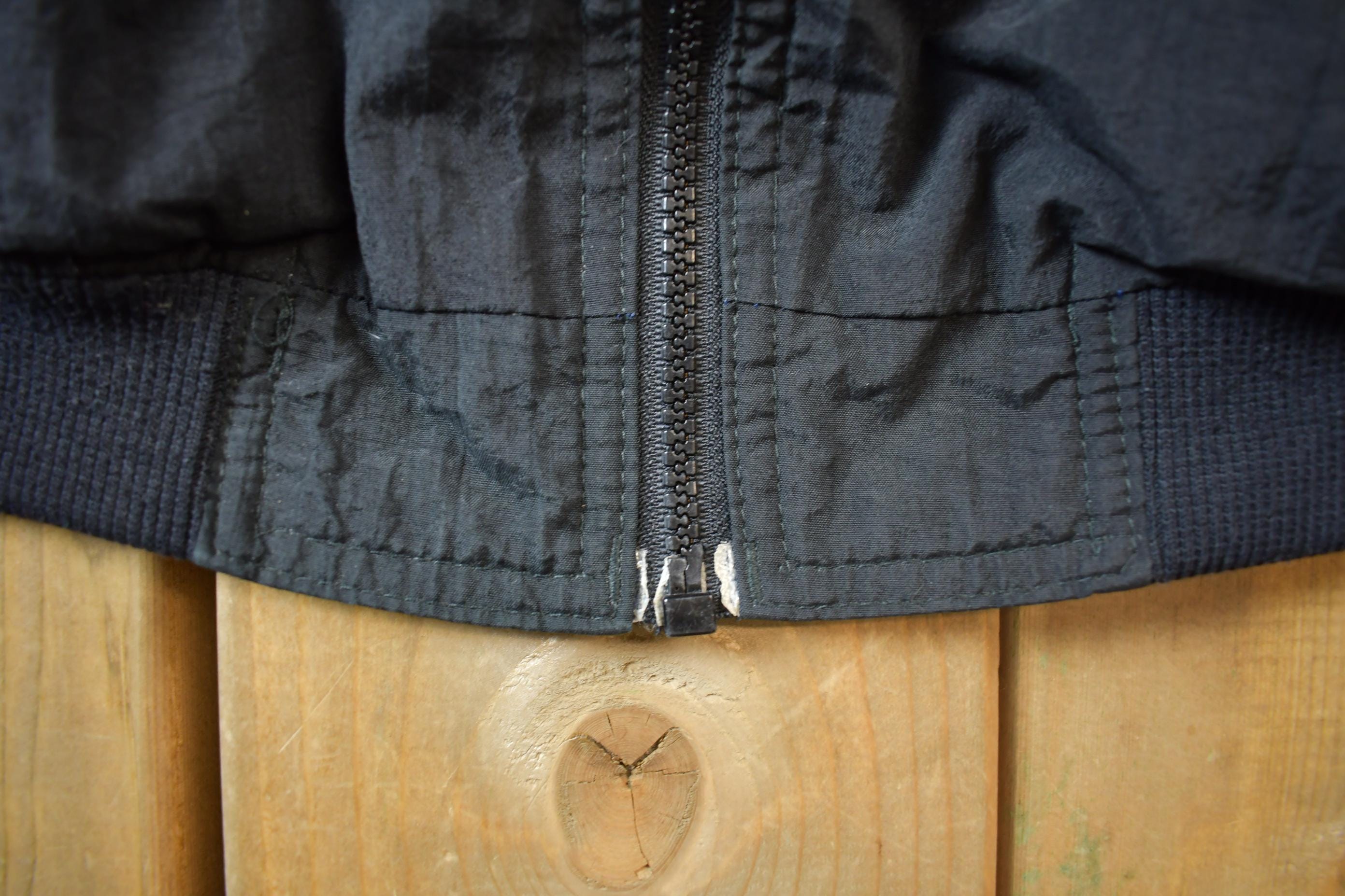 Vintage 1990s Guess USA American Flag Back Logo Bomber Jacket