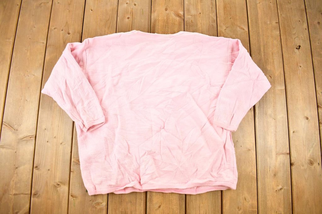 Vintage 1990s Basic Editions Chunky Knit Cute Kitties Screen Printed Crewneck Sweatshirt Women's L /