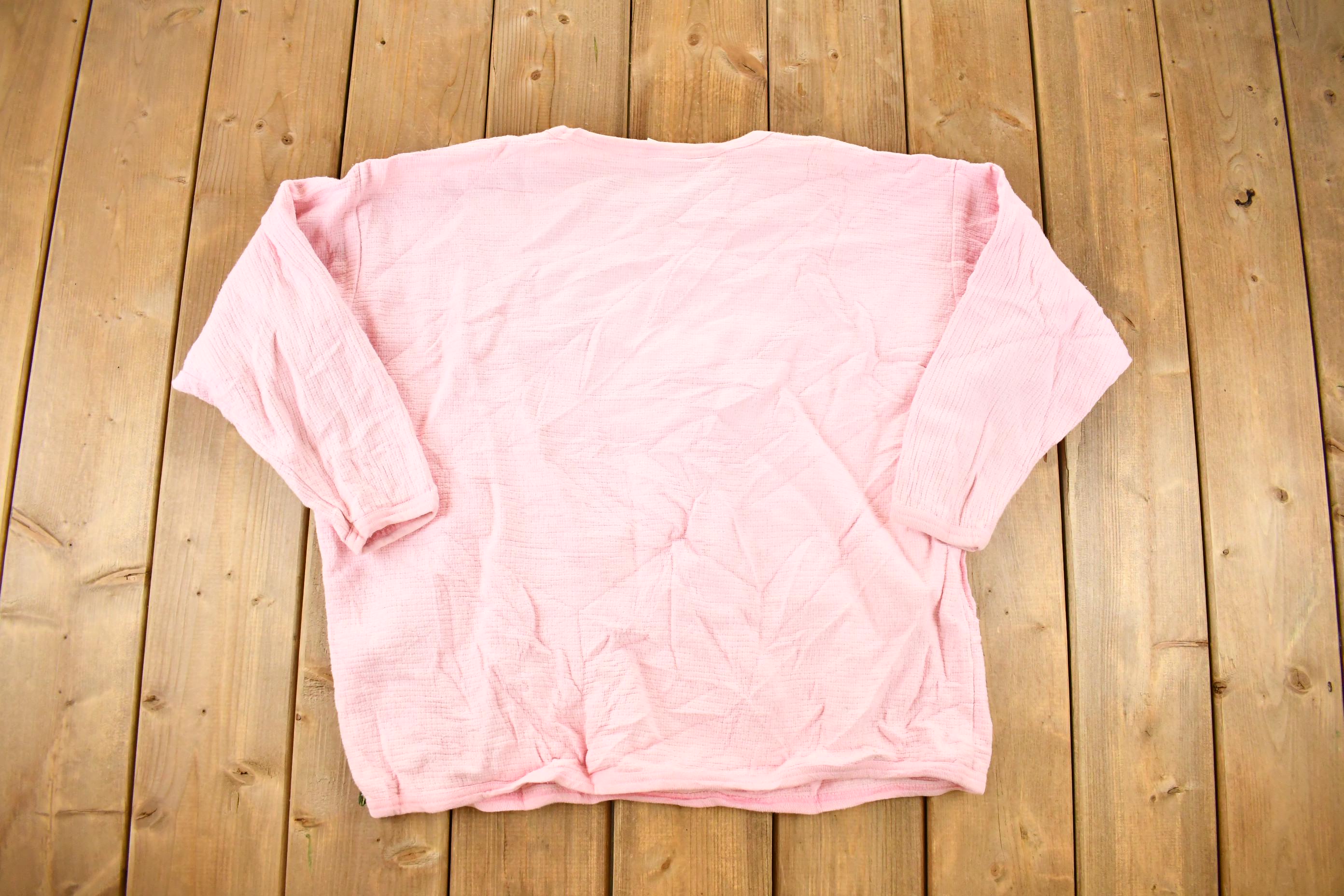 Vintage 1990s Basic Editions Chunky Knit Cute Kitties Screen Printed Crewneck Sweatshirt Women's L /