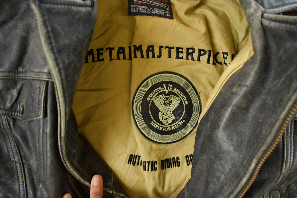 Vintage 1990s Harley Davidson Leather Biker Jacket Men's Small / Fall Outerwear / Leather Coat / Winter Outerwear / Streetwear / Motorcycles