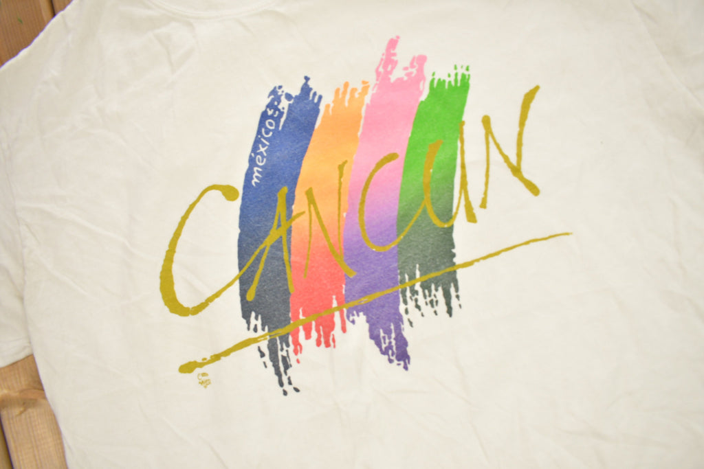 Vintage 1990s Cancun Mexico Souvenir T Shirt