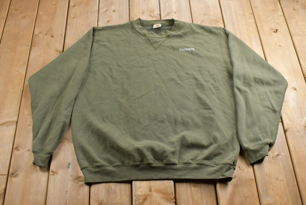 Vintage 1990s Carhartt Blank Green Crewneck Sweatshirt