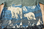 Vintage 1990s Polar Bear Graphic All Over Print Zip Up Fleece Sweater Size XL