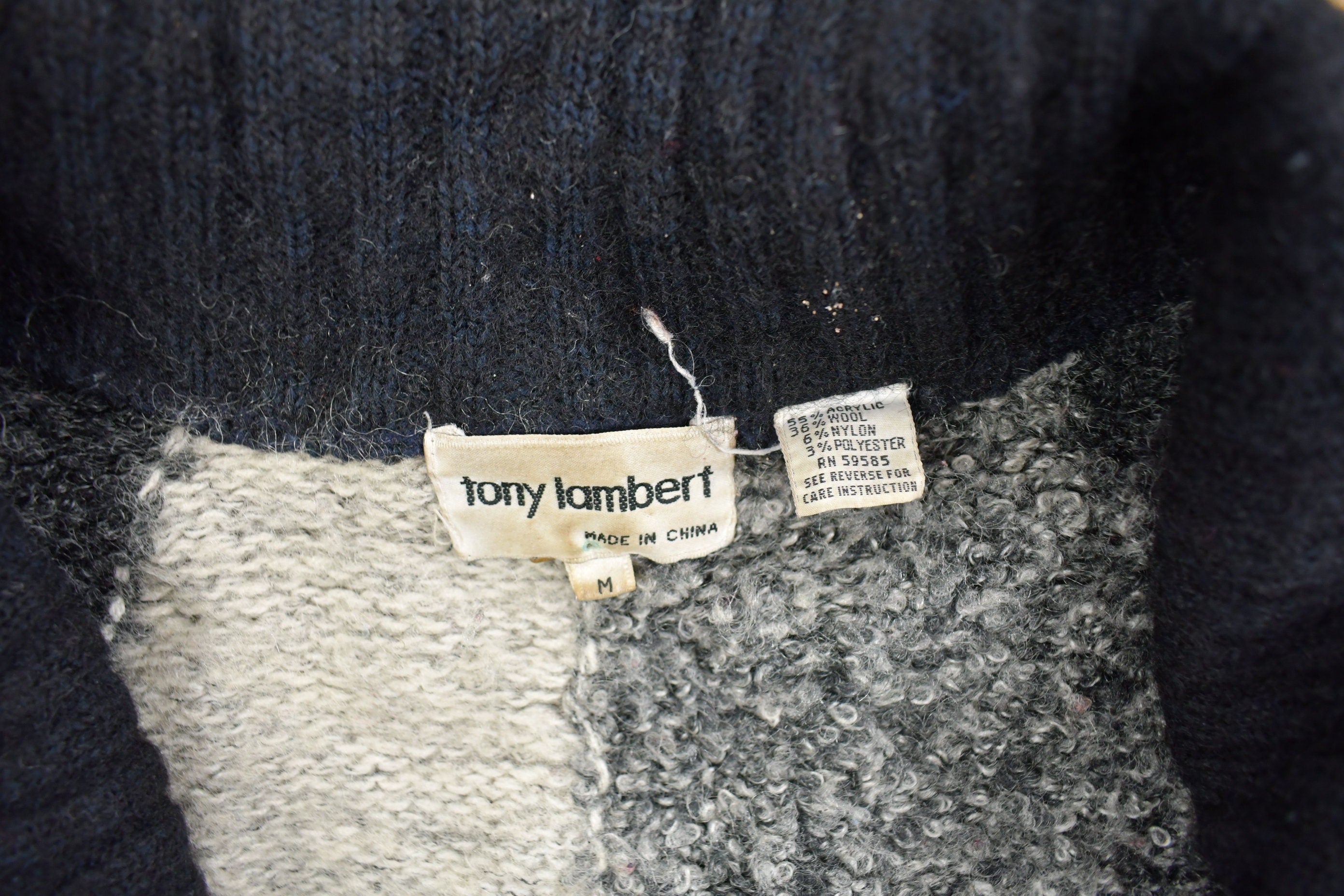 Vintage 1990s Tony Lambert Shawl Collar Knit Cardigan Sweater