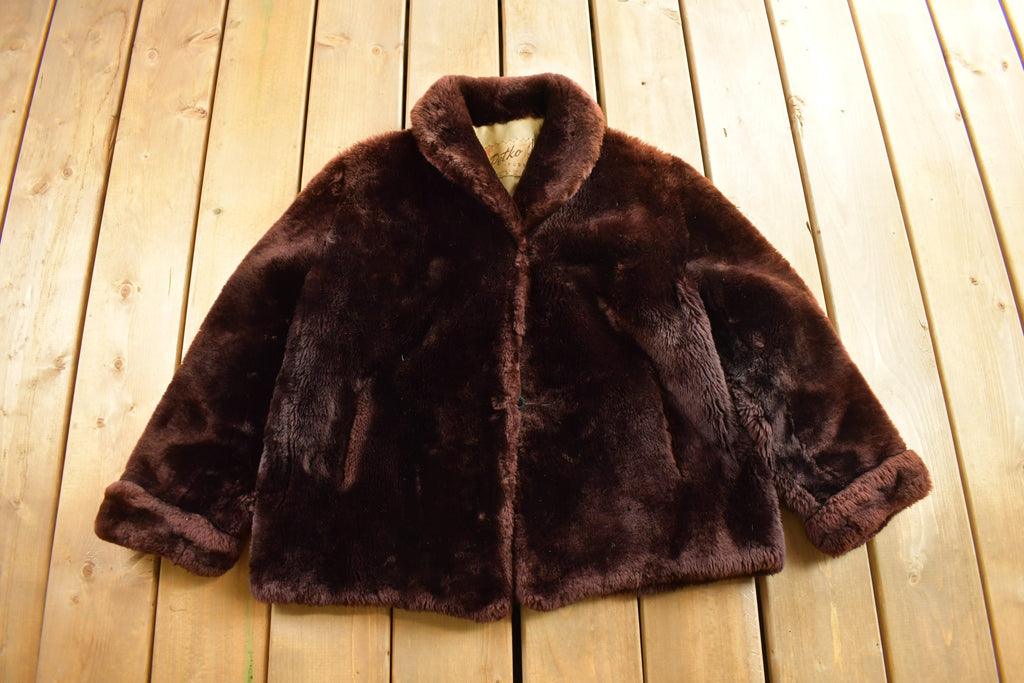 Vintage 1960s Mouton Fur Coat Adult S-M