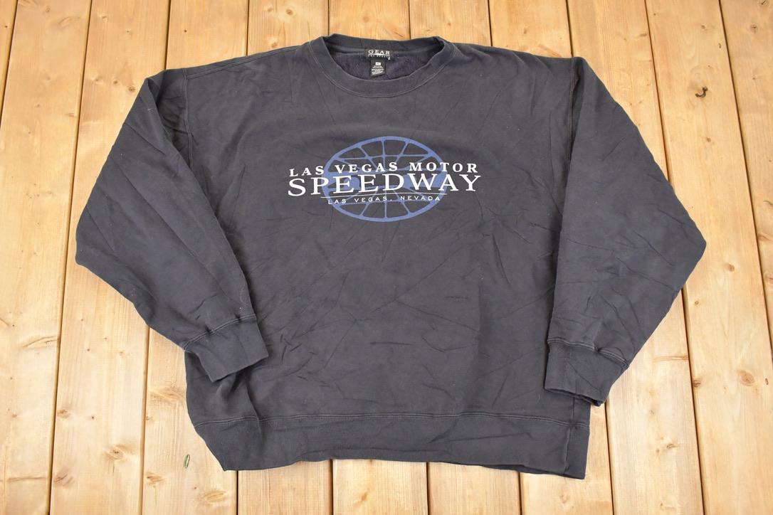 Vintage 1990s Las Vegas Motor Speedway Graphic Print Crewneck Sweatshirt Mens XL