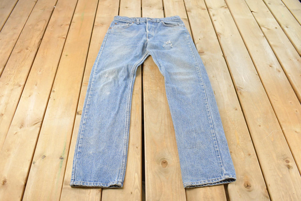 Vintage 1990s Levi's 505 Regular Fit Denim Jeans Men's 32 x 33.5 / Regular Fit / 90s Levi's / Distressed Sun Faded Jeans