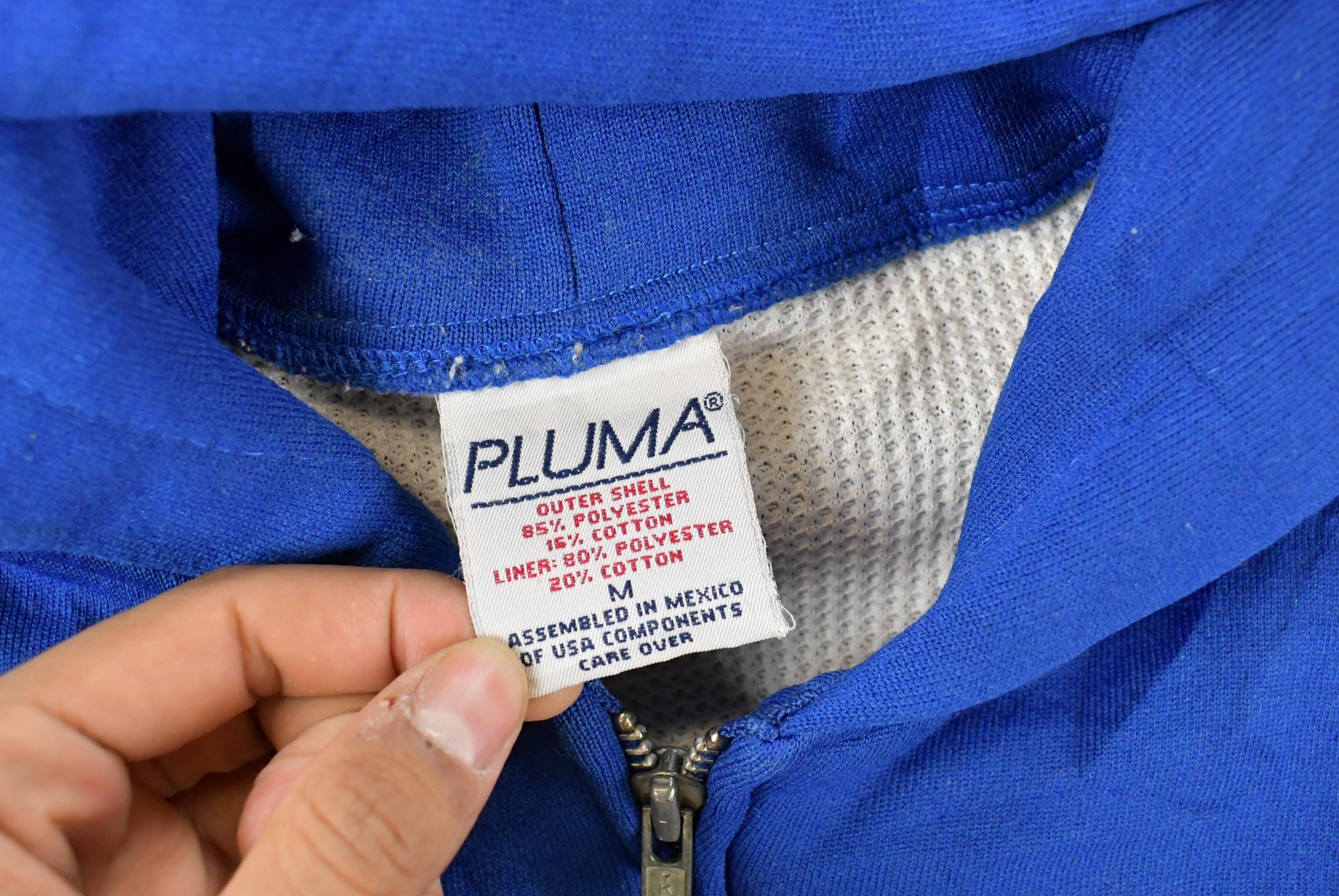 Vintage 1990s Pluma Blank Thermal Lined Full Zip Hoodie Men's Medium