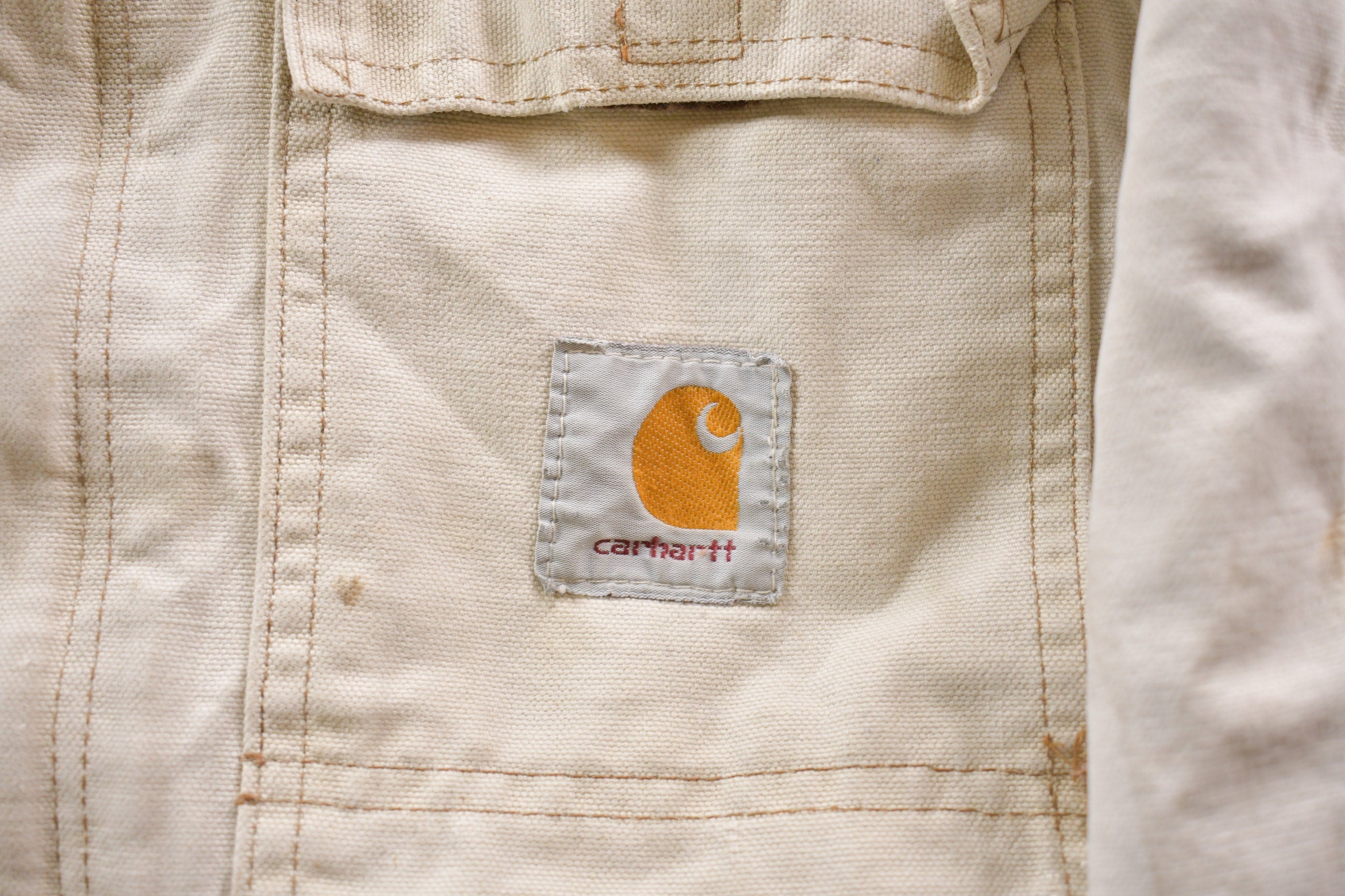 Vintage 1990s Naturally Distressed Quilted Traditional Carhartt Coat