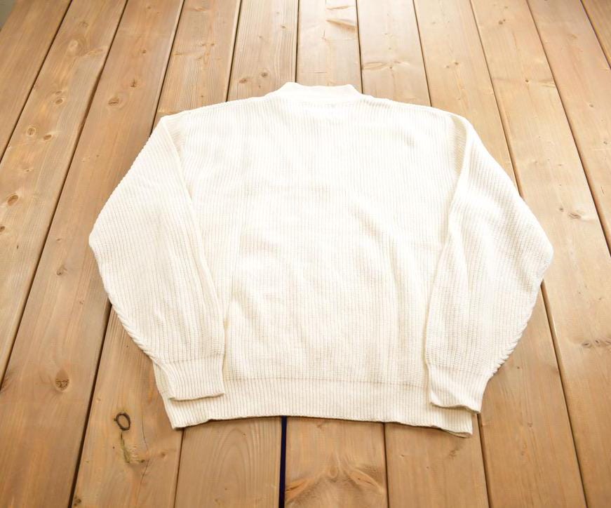 Vintage 1980s Communications Workers Embroidered Button Up Knit Sweater Made In USA