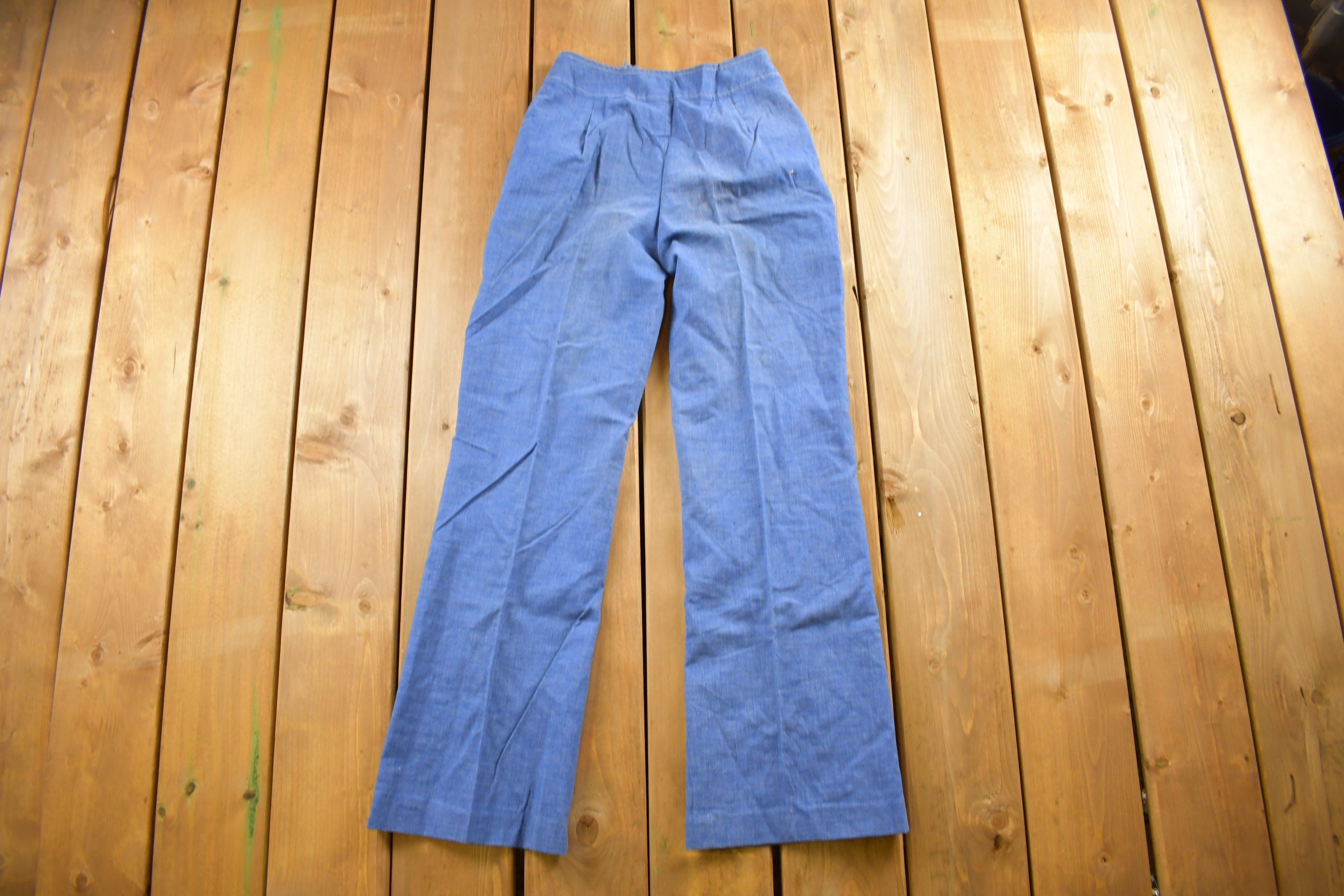 Vintage 1970s Seaton Hall Denim Trousers Size 26 x 28
