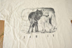 Vintage 1990s Sam Lu Wolf Graphic T Shirt Size Large