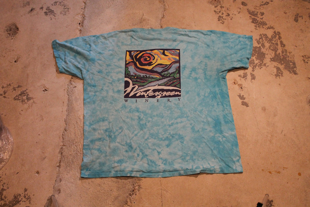 Vintage 1990s Wintergreen Winery Tie Dye Graphic T Shirt