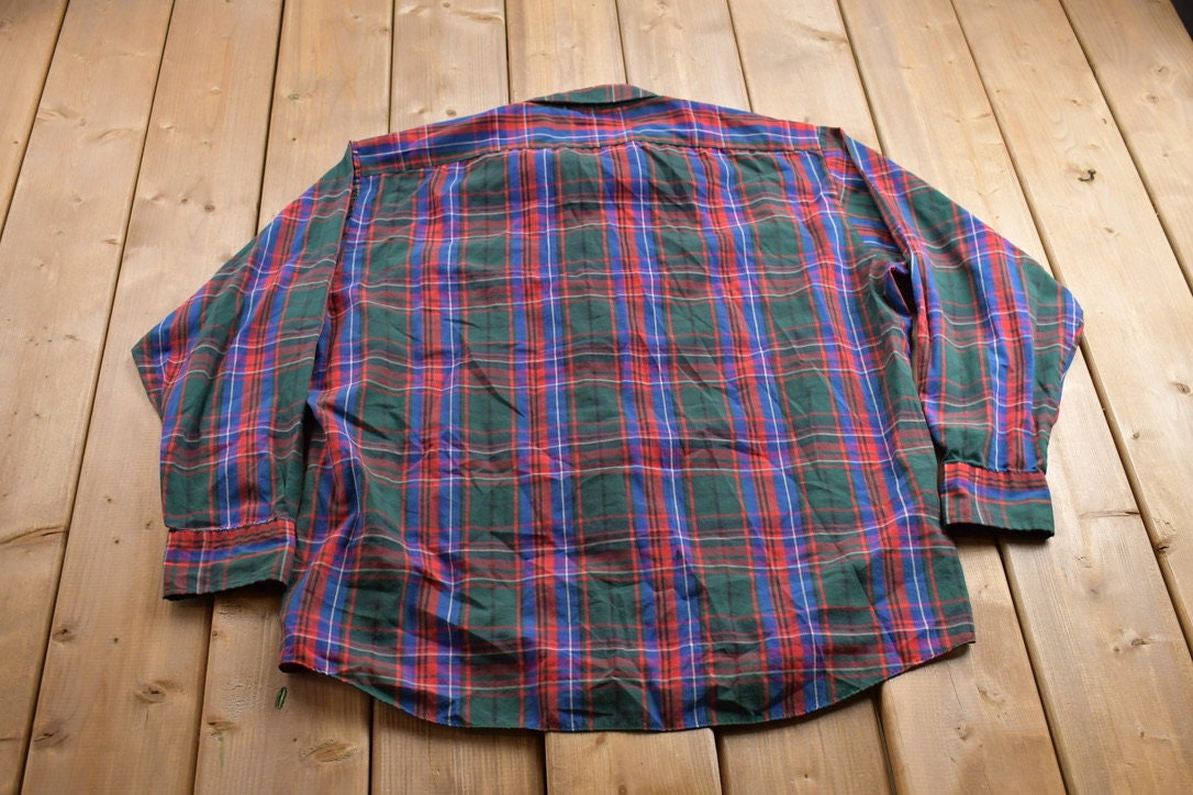 Vintage 1990s Steeplechase Plaid Button Up Shirt
