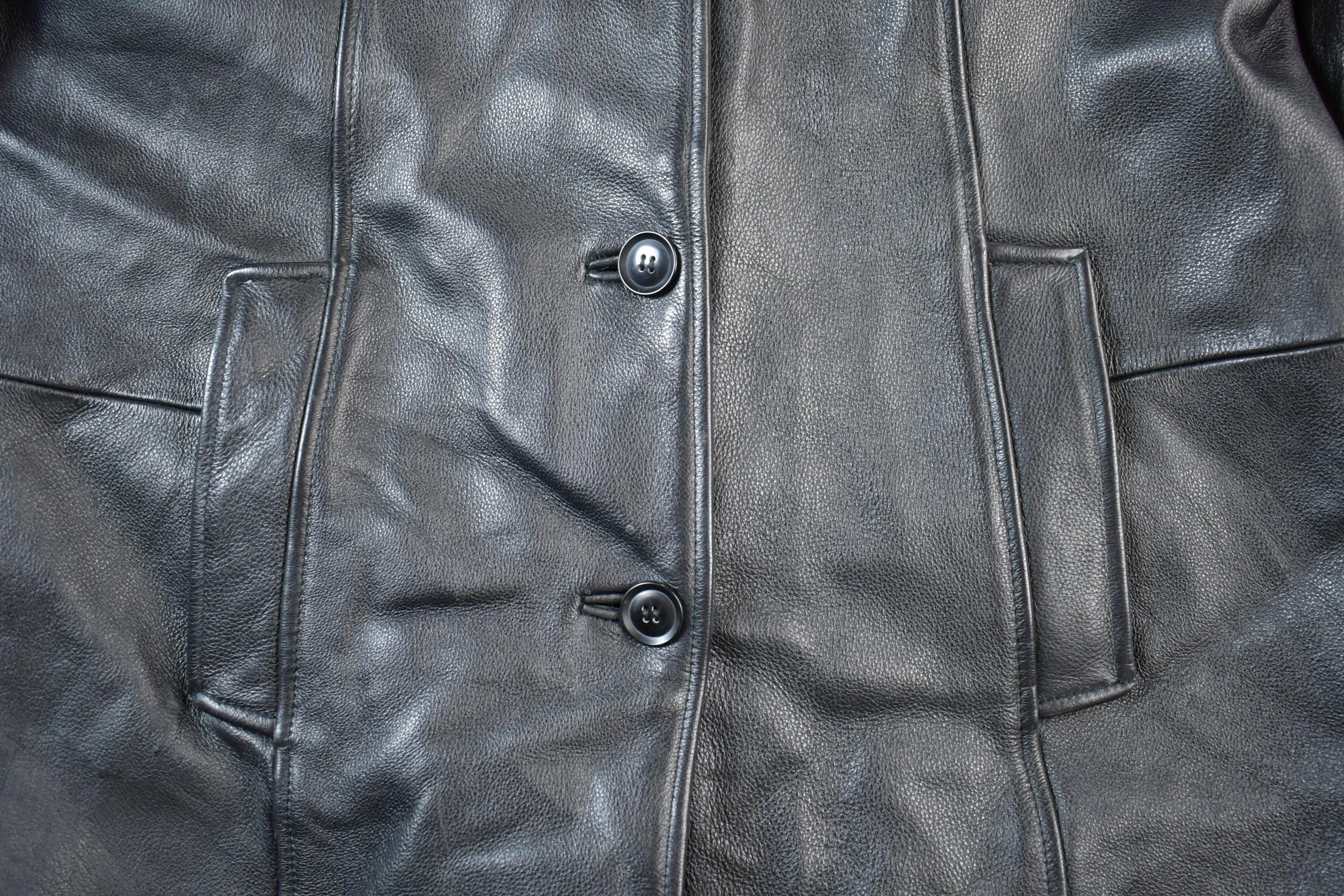 Vintage 1990s Danier Mens Full Length Heavy Leather Coat