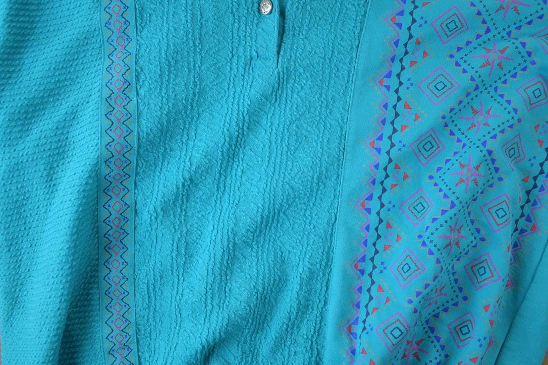 Vintage 1990s Blast Quarter Button Collared Crewneck Sweatshirt