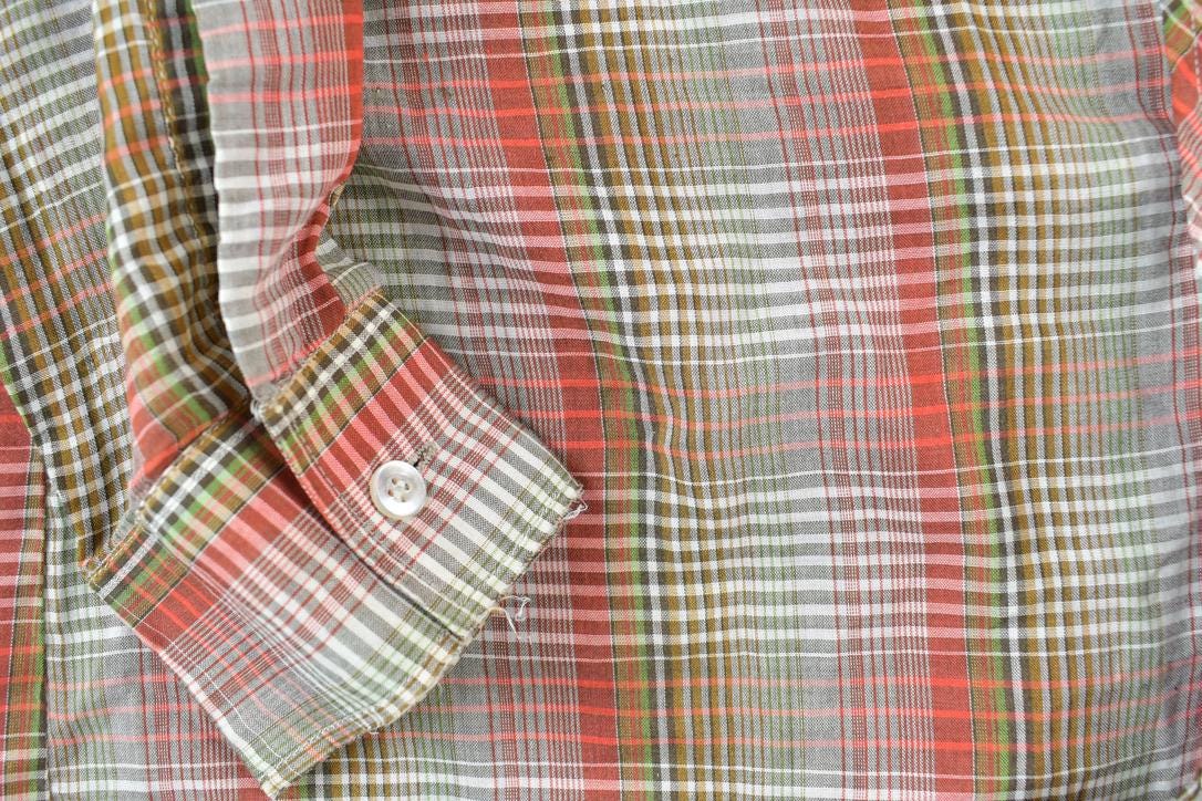 Vintage 1980s Red Plaid Western Button Up Shirt