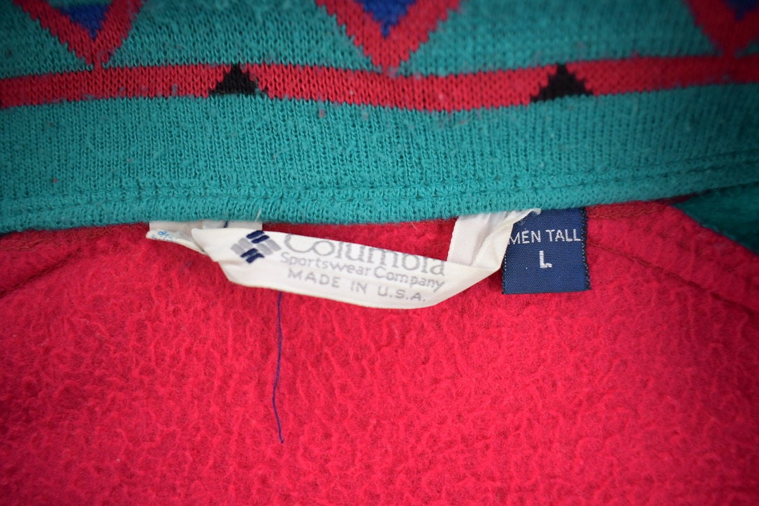 Vintage 1990s Columbia Sportswear Full Zip Thick Fleece Sweater