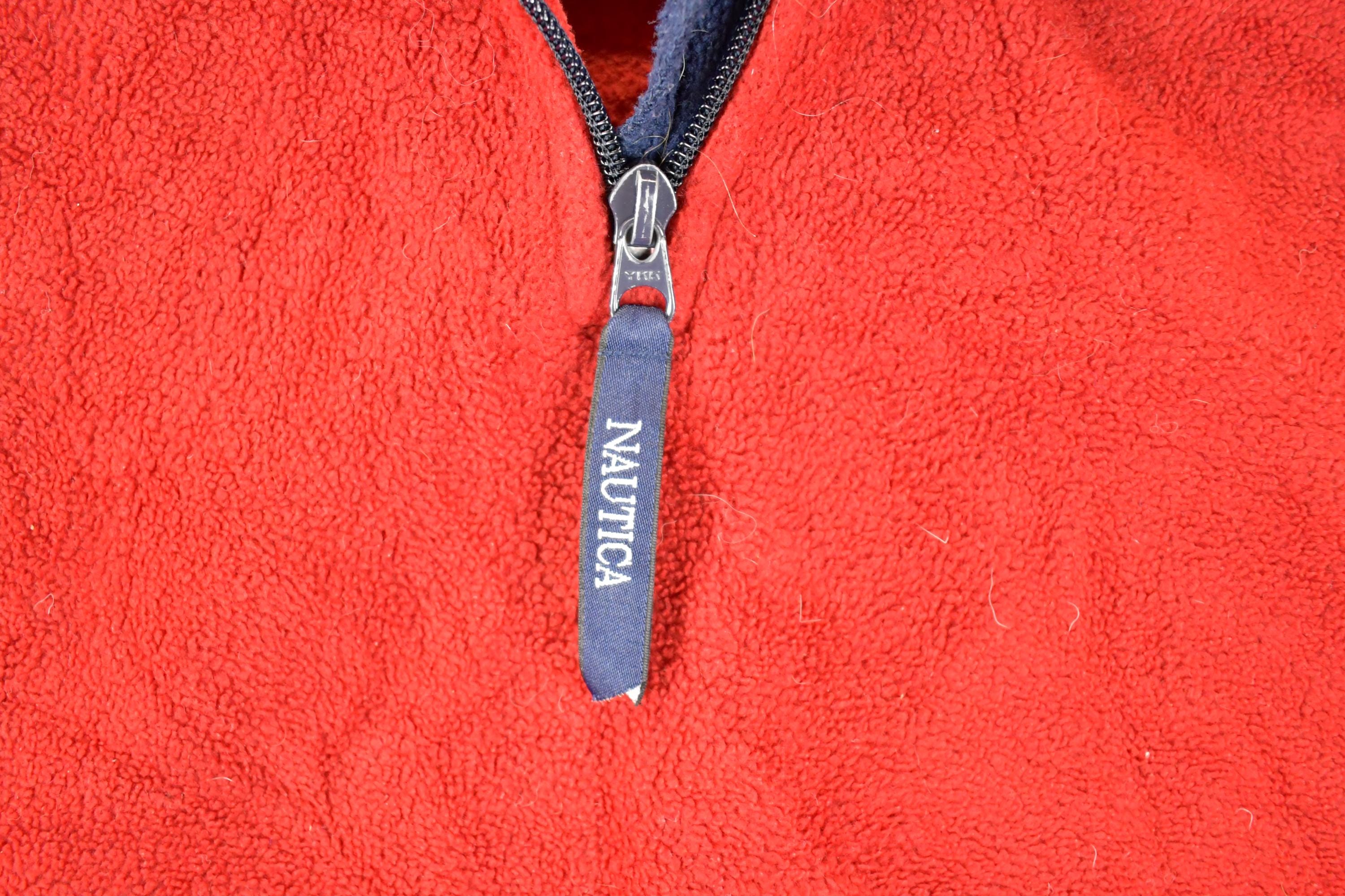 Vintage 1990s Nautica Challenge Fleece Quarter Zip Outdoorsman Sweater Men's L