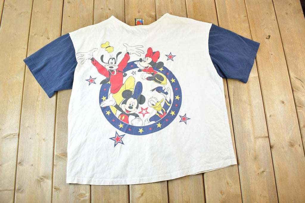 Vintage 1990s Mickey Mouse Party Disney Cartoon Promo Baseball Jersey Mens XL