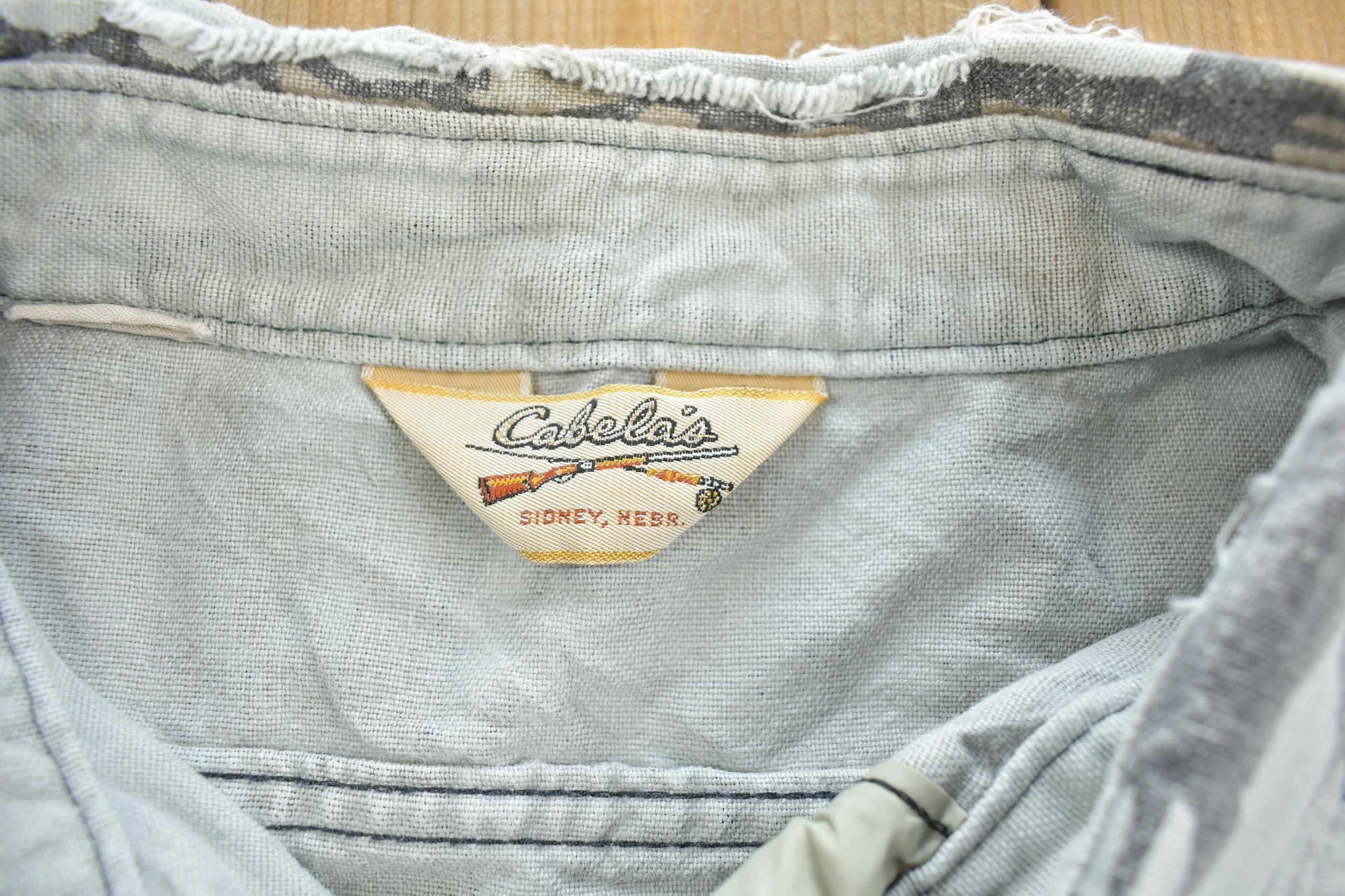 Vintage 1980s Cabelas Camouflage Button Up Shirt Made In USA