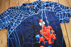 Vintage 2002 Spiderman All Over Print Button Up T-Shirt