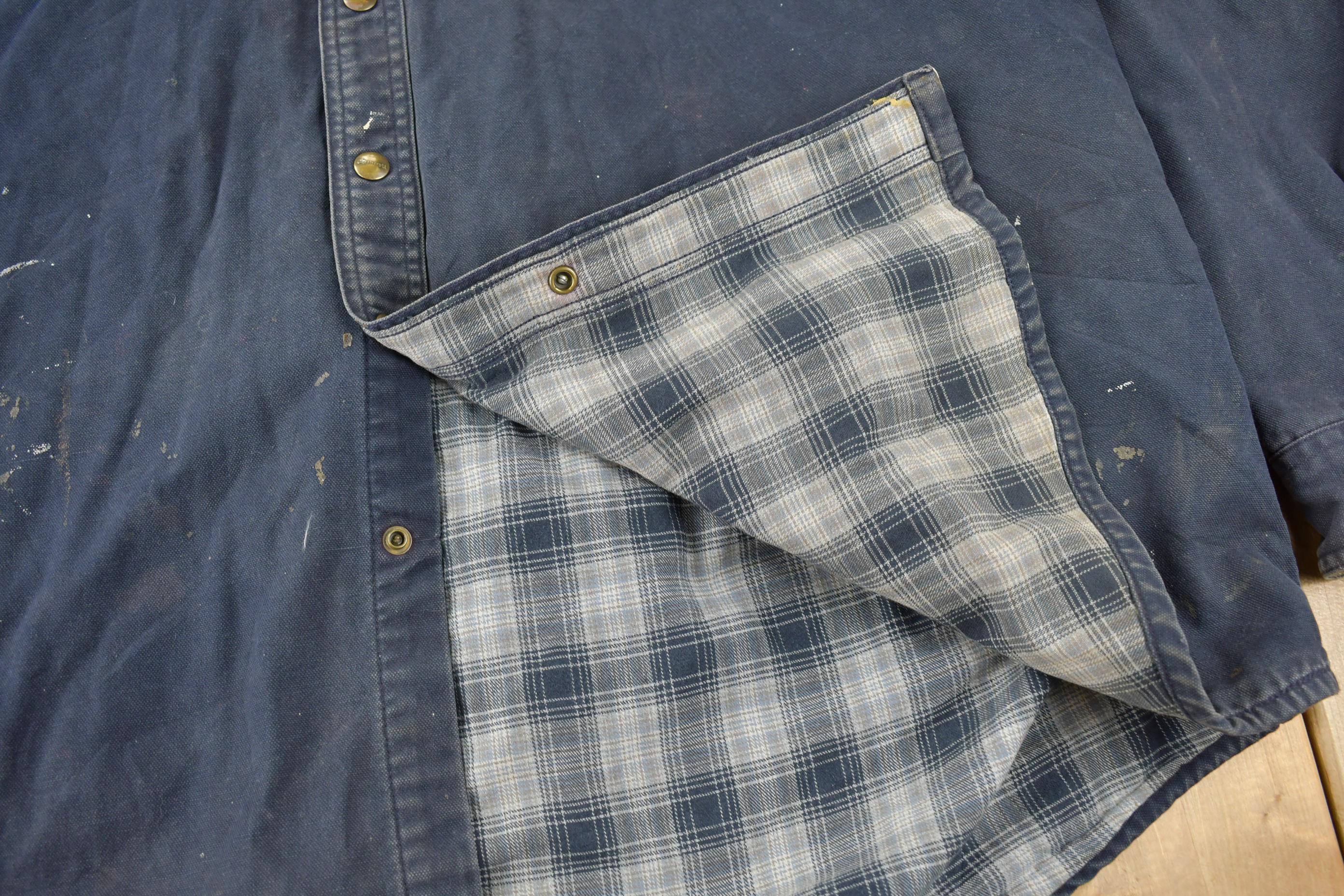 Vintage Y2K Plaid Lined Thrashed Carhartt Button Up Shirt