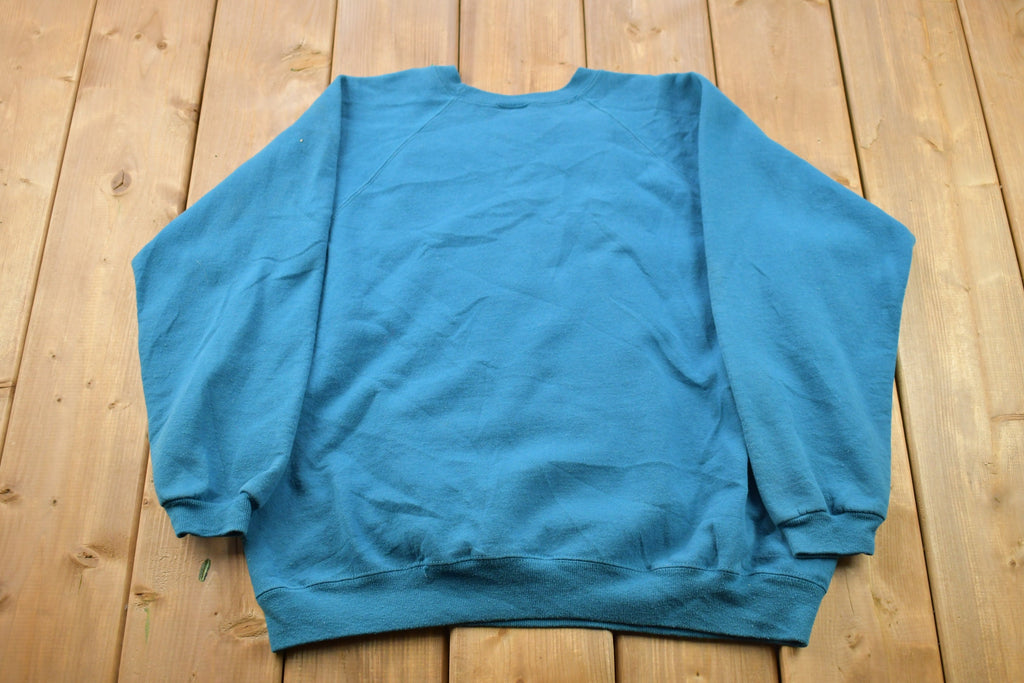 Vintage 1990s Blank Bright Blue Crewneck Sweatshirt /