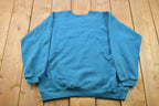 Vintage 1990s Blank Bright Blue Crewneck Sweatshirt /