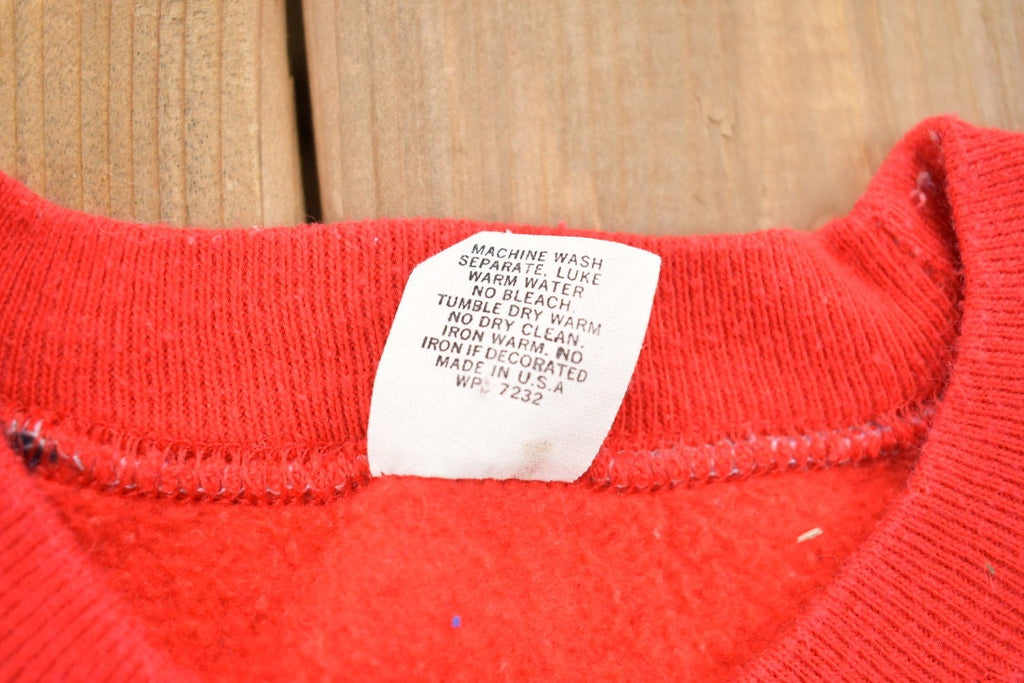 Vintage 1980s Blank Black Red Raglan Crewneck Sweatshirt