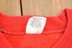 Vintage 1980s Blank Black Red Raglan Crewneck Sweatshirt
